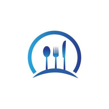 çatal ve kaşık restoran logo vektör şablonu