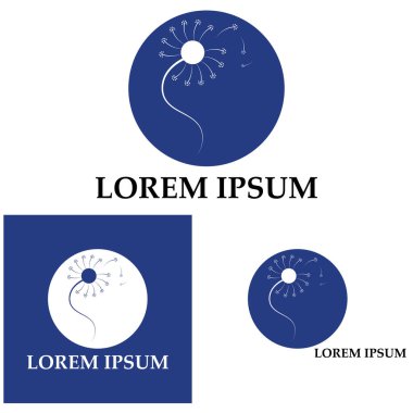 Karahindiba çiçeği logo vektör şablonu simge arkaplanı