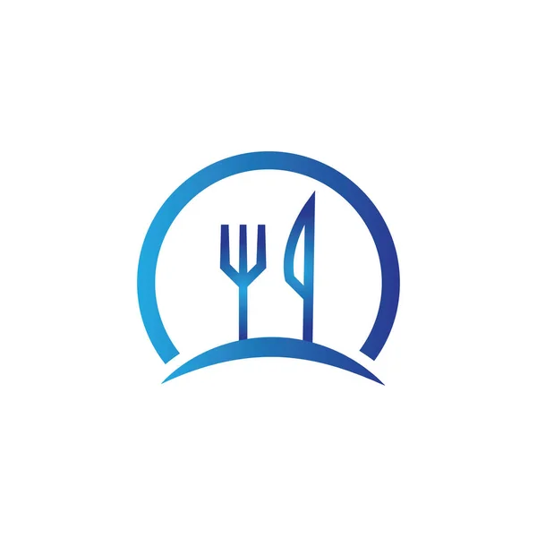 Çatal Kaşık Restoran Logo Vektör Şablonu — Stok Vektör