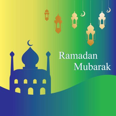 ramadhan logo arkaplan vektör çizimi