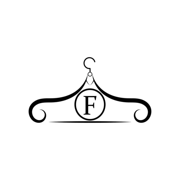 Fashion Vector Logo Clothes Hanger Logo Letter Logo Tailor Emblem — Stock Vector
