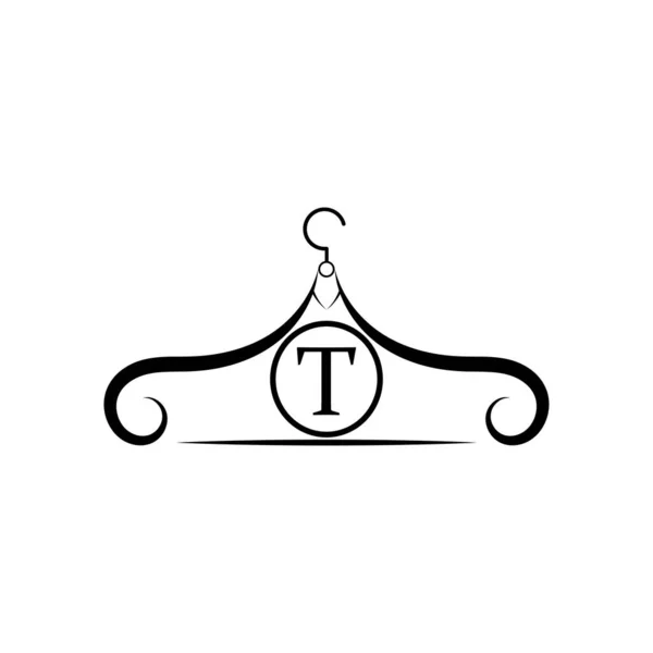 ファッションベクトルロゴ 服ハンガーロゴ 手紙Bのロゴ テーラーエンブレム ワードローブアイコン ベクトルデザイン — ストックベクタ