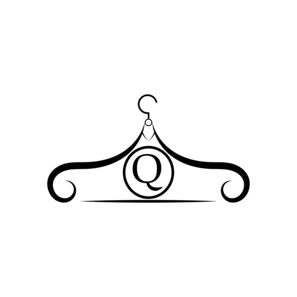 Модний Векторний Логотип Логотип Вішалки Одягу Логотип Літери Зробіть Емблему — стоковий вектор