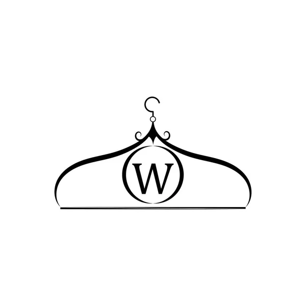 Логотип Вектора Моды Логотип Вешалки Одежды Логотип Буквы Эмблема Портного — стоковый вектор