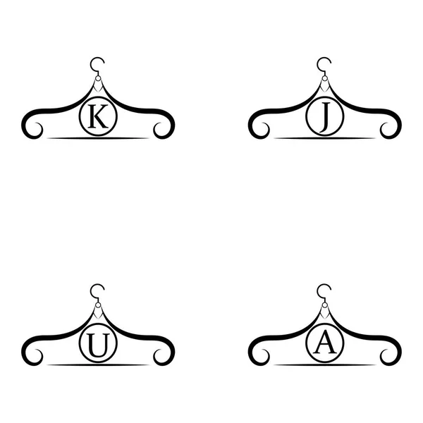 Логотип Вектора Моды Логотип Вешалки Одежды Логотип Письма Эмблема Портного — стоковый вектор
