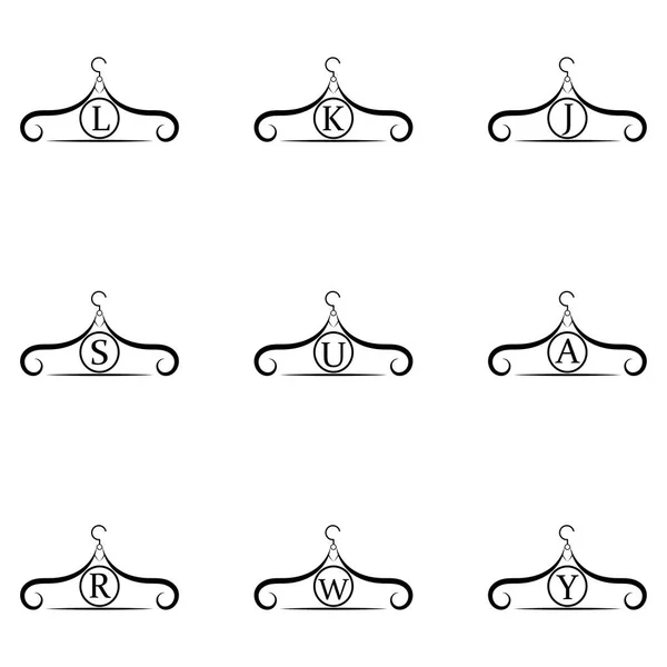 Modevektorlogo Kleiderbügel Logo Schriftzug Schneiders Emblem Kleiderschrank Symbol Vektor Design — Stockvektor