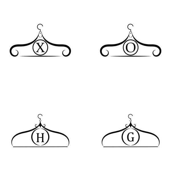 Логотип Вектора Моды Логотип Вешалки Одежды Логотип Письма Эмблема Портного — стоковый вектор