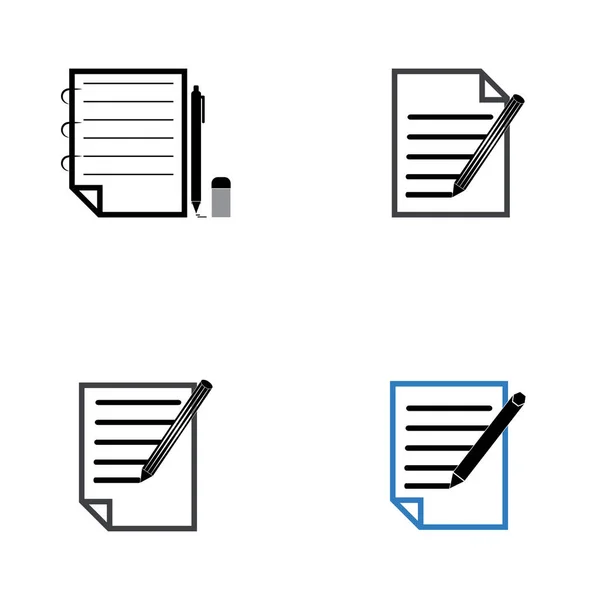 Dokument Schreiben Benutzeroberfläche Umriss Icon Logo Vektor Illustration — Stockvektor