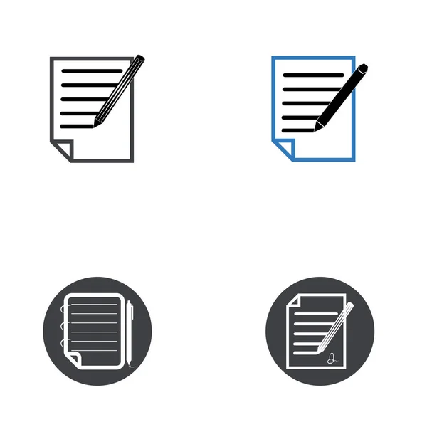 Написати Документ Користувацький Інтерфейс Начерки Піктограми Логотипу Векторні Ілюстрації — стоковий вектор