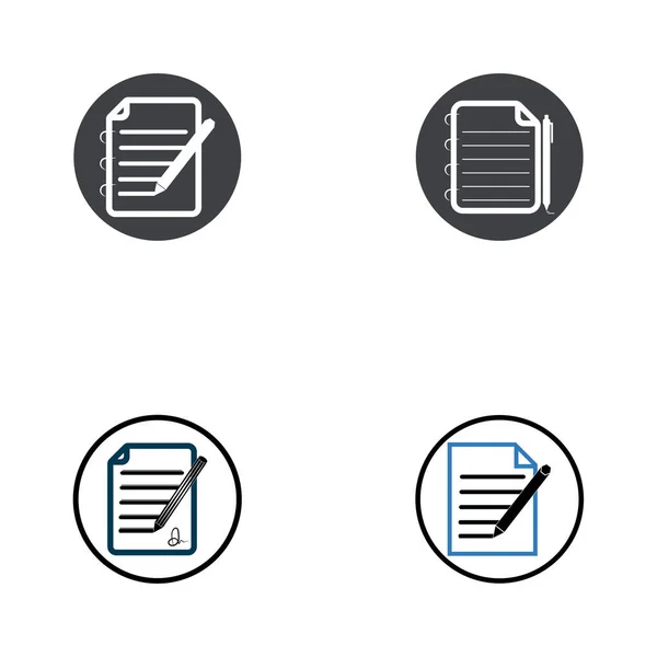 Написати Документ Користувацький Інтерфейс Начерки Піктограми Логотипу Векторні Ілюстрації — стоковий вектор