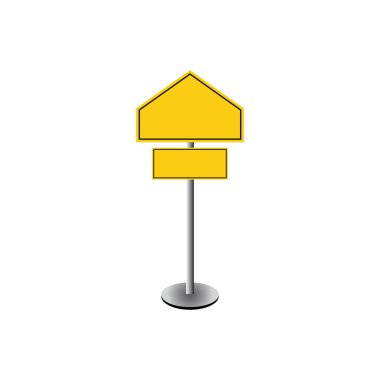 İzole edilmiş beyaz arkaplanda boş yol işareti vektörü kümesi