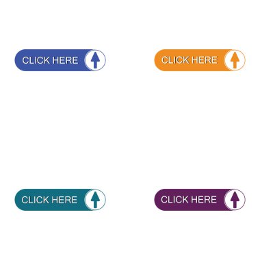 Farklı renkli düğmeler seti. Web sitesi ve kullanıcı arayüzü için modern düğme koleksiyonu. Web simgeleri.