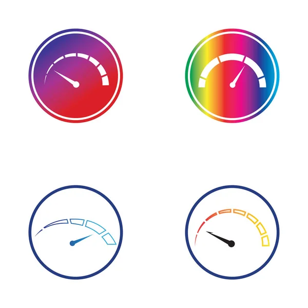 Snelheidsmeter Vector Grafisch Ontwerp Illustratie Template — Stockvector