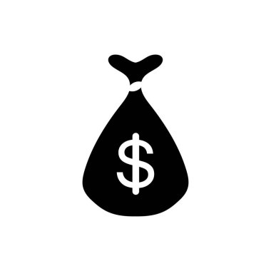 Dolar sembollü para çantası vektör simgesi simgesi 