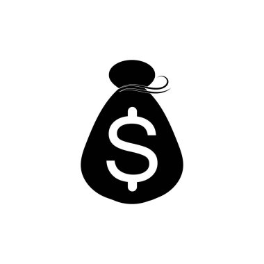 Dolar sembollü para çantası vektör simgesi simgesi 