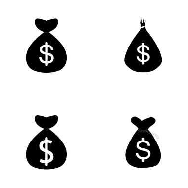Dolar sembollü para çantası vektör simgesi simgesi 
