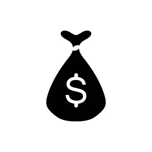 Geldzak Met Dollar Symbool Vector Logo Pictogram — Stockvector