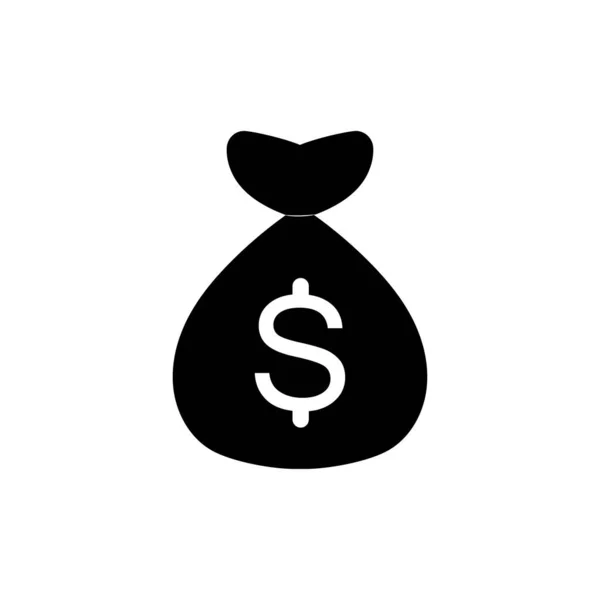 Geldzak Met Dollar Symbool Vector Logo Pictogram — Stockvector