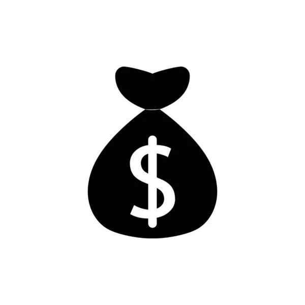 Грошова Сумка Символом Долара Векторний Логотип Значок — стоковий вектор