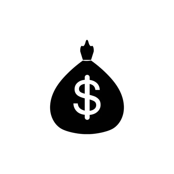 Geldzak Met Dollar Symbool Vector Logo Pictogram — Stockvector