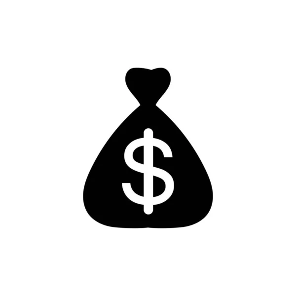 Geldzak Met Dollar Symbool Vector Logo Pictogram — Stockvector