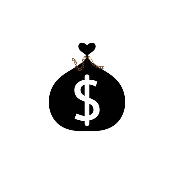 Sac Argent Avec Symbole Dollar Icône Logo Vectoriel — Image vectorielle