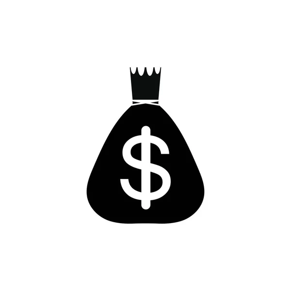 Χρήματα Τσάντα Σύμβολο Δολάριο Διάνυσμα Εικονίδιο Λογότυπο — Διανυσματικό Αρχείο