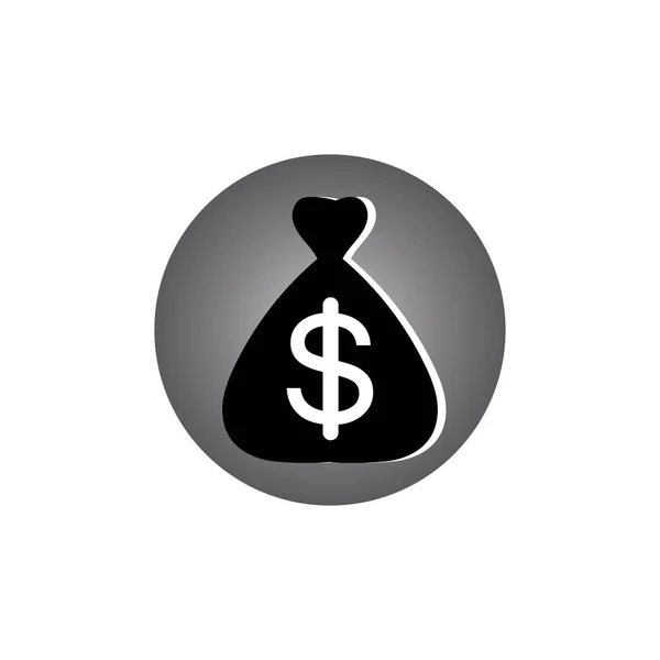Saco Dinheiro Com Símbolo Dólar Ícone Logotipo Vetor —  Vetores de Stock