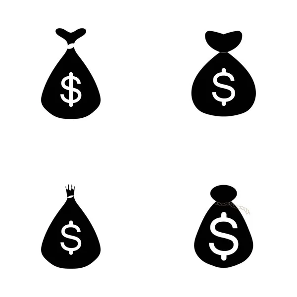 Pengar Väska Med Dollar Symbol Vektor Logotyp Ikon — Stock vektor
