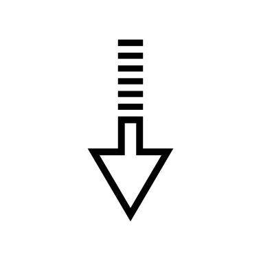 Ok kısmı aşağı vektör simgesi logo arkaplanı