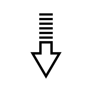 Ok kısmı aşağı vektör simgesi logo arkaplanı