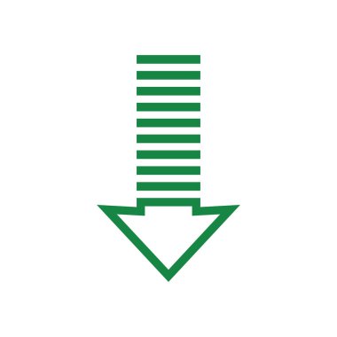 Ok kısmı aşağı vektör simgesi logo arkaplanı