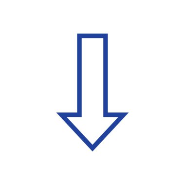 Ok kısmı aşağı vektör simgesi logo arkaplanı