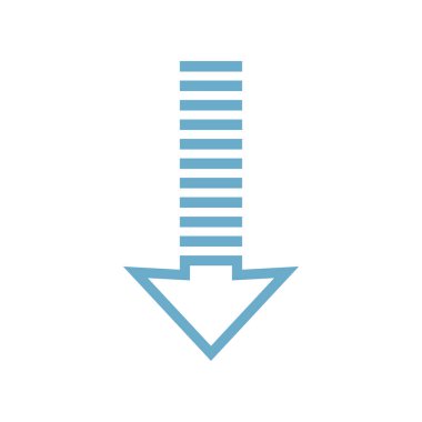 Ok kısmı aşağı vektör simgesi logo arkaplanı