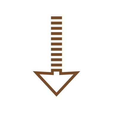Ok kısmı aşağı vektör simgesi logo arkaplanı