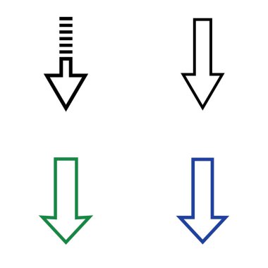 Ok kısmı aşağı ayarla vektör simgesi logosu arkaplanı
