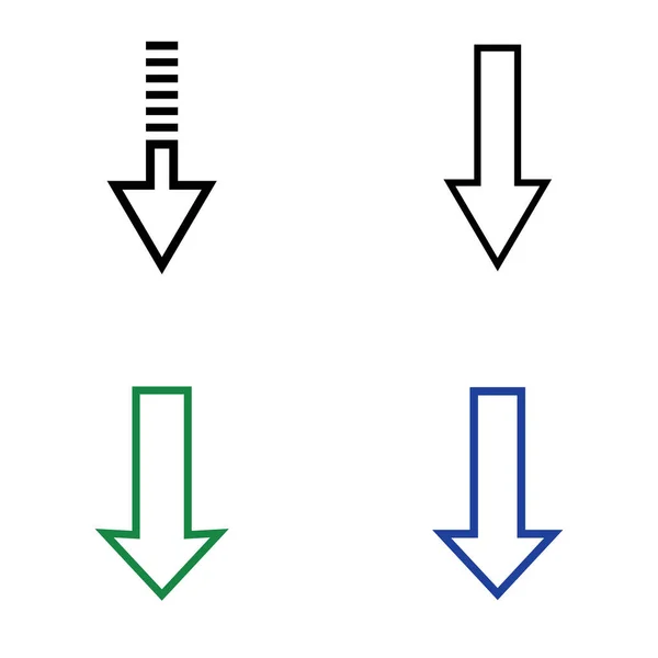 セットベクトルアイコンのロゴの背景を下矢印 — ストックベクタ