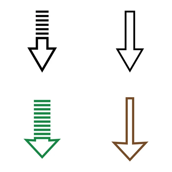 Arrow Part Set Vector Icon Logo Background — Stock Vector