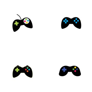 Joystick işaret vektör simgesi. Video oyunu gösterimi
