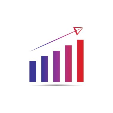 Grafik Simgesi beyaz üzerine izole edilmiş modaya uygun düz stil. Web sitesi tasarım uygulamanız için grafik çubuğu simgesi UI.