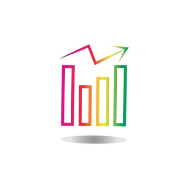 Grafik Simgesi beyaz üzerine izole edilmiş modaya uygun düz stil. Web sitesi tasarım uygulamanız için grafik çubuğu simgesi UI.