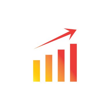 Grafik Simgesi beyaz üzerine izole edilmiş modaya uygun düz stil. Web sitesi tasarım uygulamanız için grafik çubuğu simgesi UI.