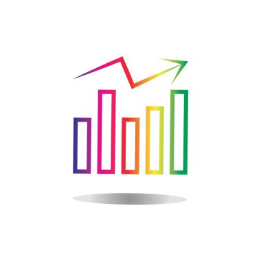Grafik Simgesi beyaz üzerine izole edilmiş modaya uygun düz stil. Web sitesi tasarım uygulamanız için grafik çubuğu simgesi UI.