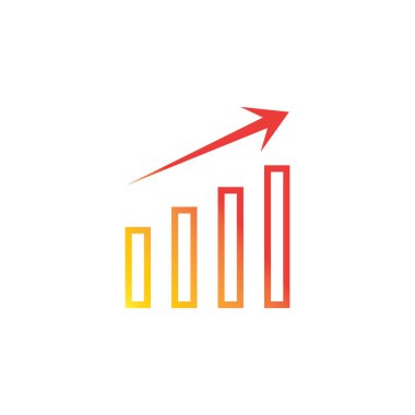 Grafik Simgesi beyaz üzerine izole edilmiş modaya uygun düz stil. Web sitesi tasarım uygulamanız için grafik çubuğu simgesi UI.