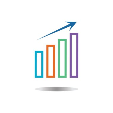 Grafik Simgesi beyaz üzerine izole edilmiş modaya uygun düz stil. Web sitesi tasarım uygulamanız için grafik çubuğu simgesi UI.