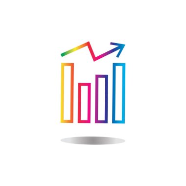 Grafik Simgesi beyaz üzerine izole edilmiş modaya uygun düz stil. Web sitesi tasarım uygulamanız için grafik çubuğu simgesi UI.