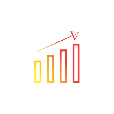 Grafik Simgesi beyaz üzerine izole edilmiş modaya uygun düz stil. Web sitesi tasarım uygulamanız için grafik çubuğu simgesi UI.