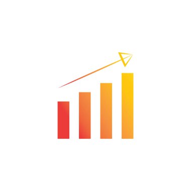 Grafik Simgesi beyaz üzerine izole edilmiş modaya uygun düz stil. Web sitesi tasarım uygulamanız için grafik çubuğu simgesi UI.