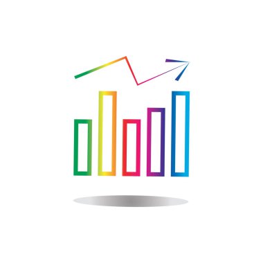 Grafik Simgesi beyaz üzerine izole edilmiş modaya uygun düz stil. Web sitesi tasarım uygulamanız için grafik çubuğu simgesi UI.