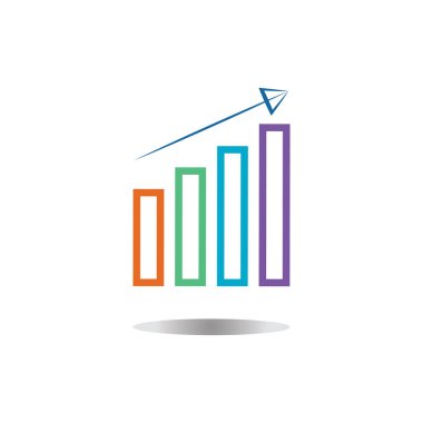 Grafik Simgesi beyaz üzerine izole edilmiş modaya uygun düz stil. Web sitesi tasarım uygulamanız için grafik çubuğu simgesi UI.
